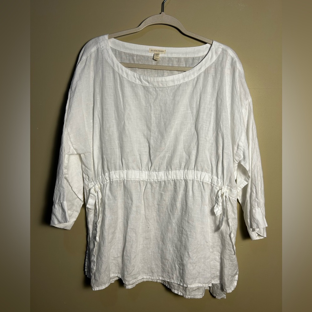 Eileen Fisher Bio-leinen Linen Drawstring Blouse
